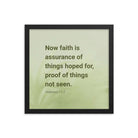 Heb 11:1 - Bible Verse, faith is assurance Premium Luster Photo Paper Framed Poster
