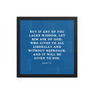 James 1:5 Bible Verse, gives to all Premium Luster Photo Paper Framed Poster