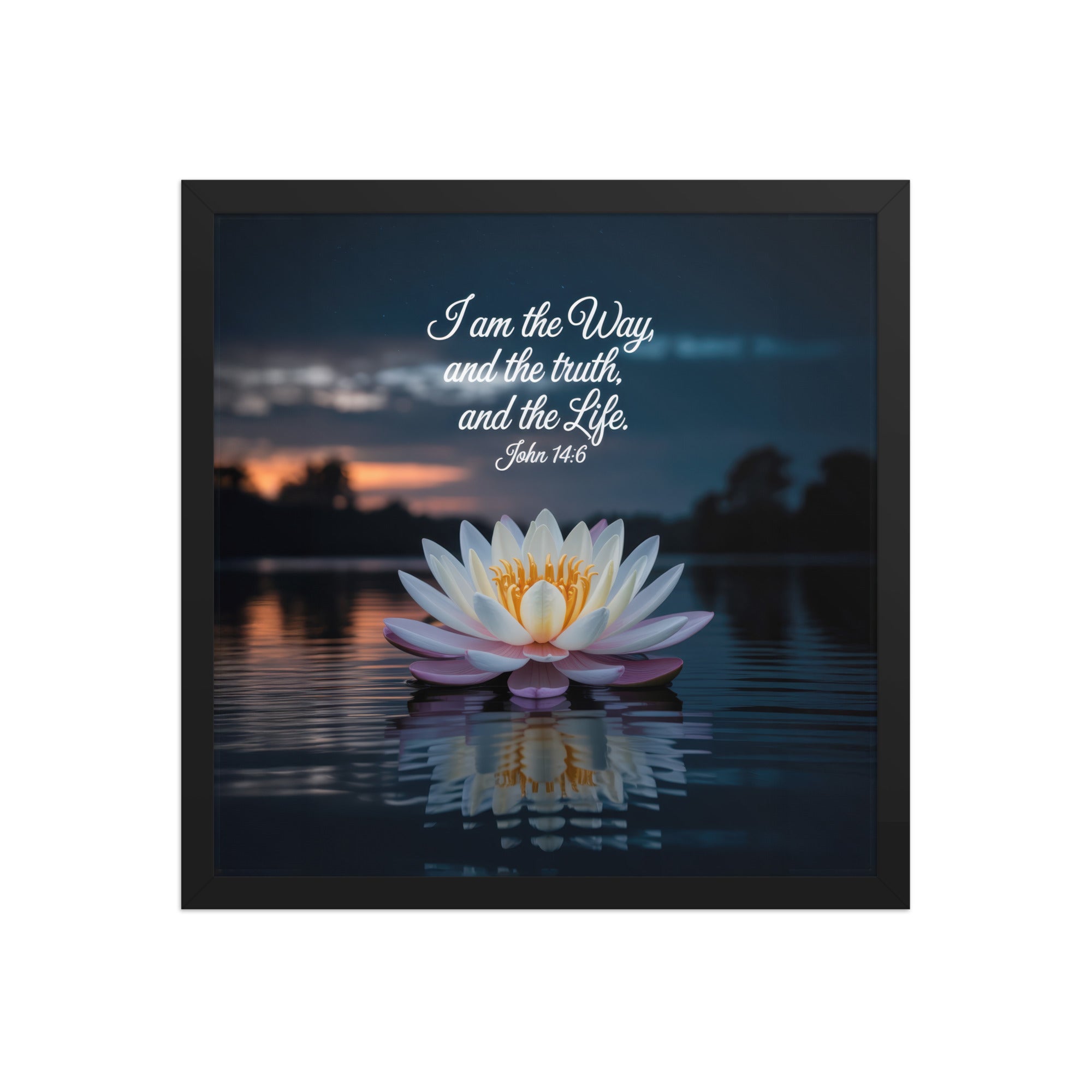 John 14:6 Bible Verse The Father Premium Luster Photo Paper Framed Poster Black 16″×16″