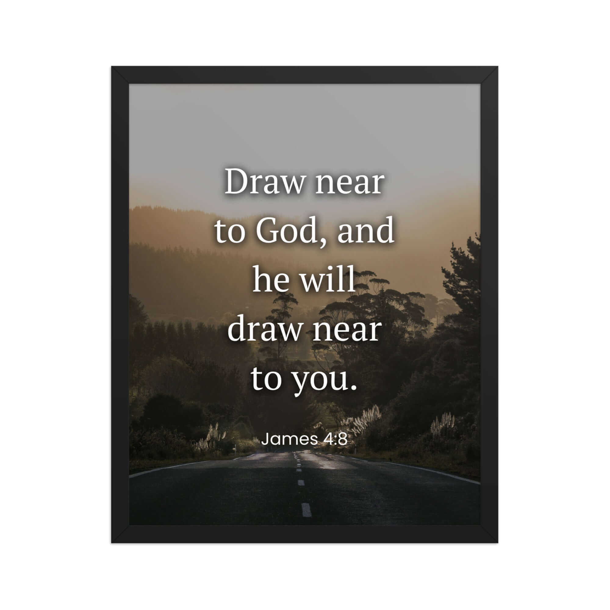 James 4:8 Bible Verse, Cleanse your Premium Luster Photo Paper Framed Poster