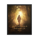 John 14:6 Bible Verse, Forest Image Premium Luster Photo Paper Framed Poster