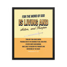 Heb 4:12 - Bible Verse, living and active Premium Luster Photo Paper Framed Poster