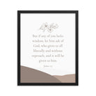 James 1:5 Bible Verse, ask of God Premium Luster Photo Paper Framed Poster