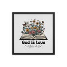 1 John 4:8 - Bible Verse, God is Love Premium Luster Photo Paper Framed Poster