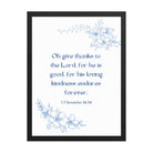 1 Chronicles 16:34 Bible Verse, to the Lord Premium Luster Photo Paper Framed Poster