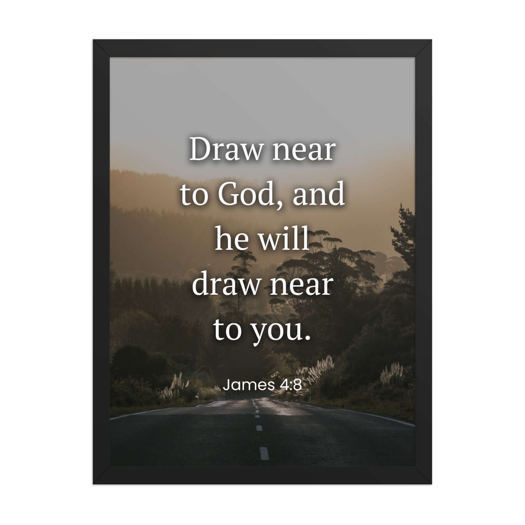 James 4:8 Bible Verse, Cleanse your Premium Luster Photo Paper Framed Poster