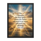 John 14:26 Bible Verse will send Premium Luster Photo Paper Framed Poster Black 18″×24″