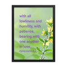 Eph 4:2 - Bible Verse, one another in love Premium Luster Photo Paper Framed Poster