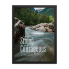 Deut 31:6 - Bible Verse, Be strong and courageous Premium Luster Photo Paper Framed Poster