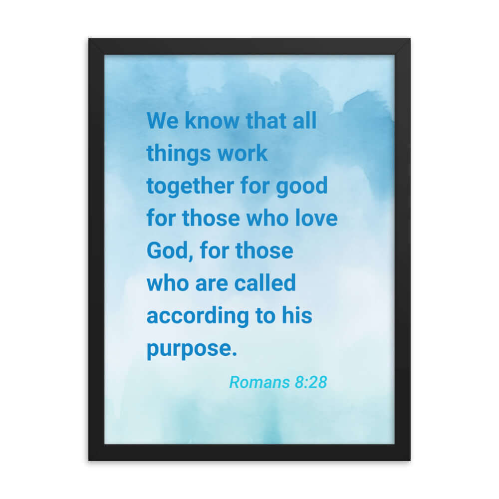 Rom 8:28 - Bible Verse, together for good Premium Luster Photo Paper Framed Poster