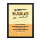 Heb 4:12 - Bible Verse, living and active Premium Luster Photo Paper Framed Poster