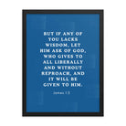 James 1:5 Bible Verse, gives to all Premium Luster Photo Paper Framed Poster