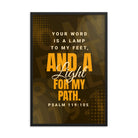 Psalm 119:105 - Bible Verse, lamp to my feet Premium Luster Photo Paper Framed Poster