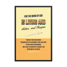 Heb 4:12 - Bible Verse, living and active Premium Luster Photo Paper Framed Poster