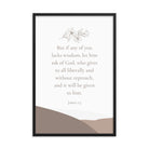 James 1:5 Bible Verse, ask of God Premium Luster Photo Paper Framed Poster