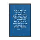 James 1:5 Bible Verse, gives to all Premium Luster Photo Paper Framed Poster