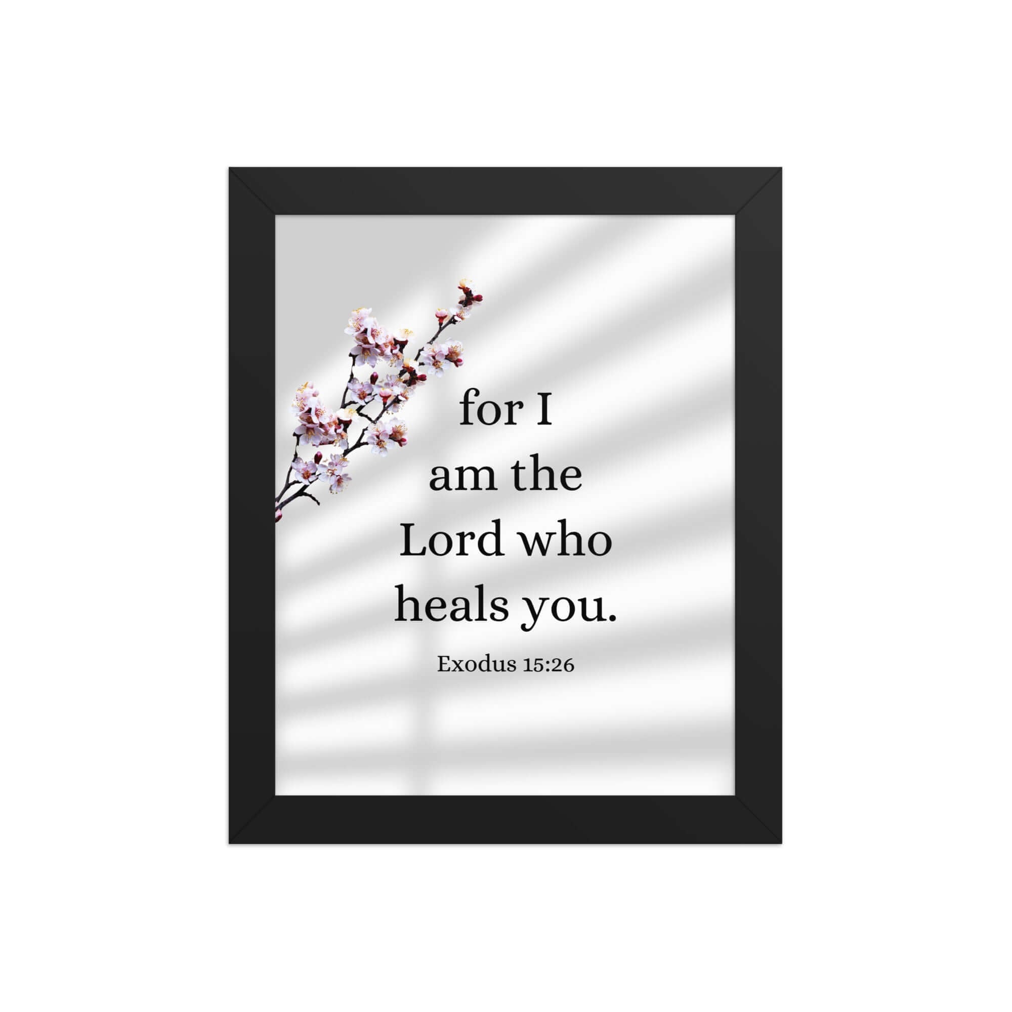 Exodus 15:26 Bible Verse, diligently listen Premium Luster Photo Paper Framed Poster