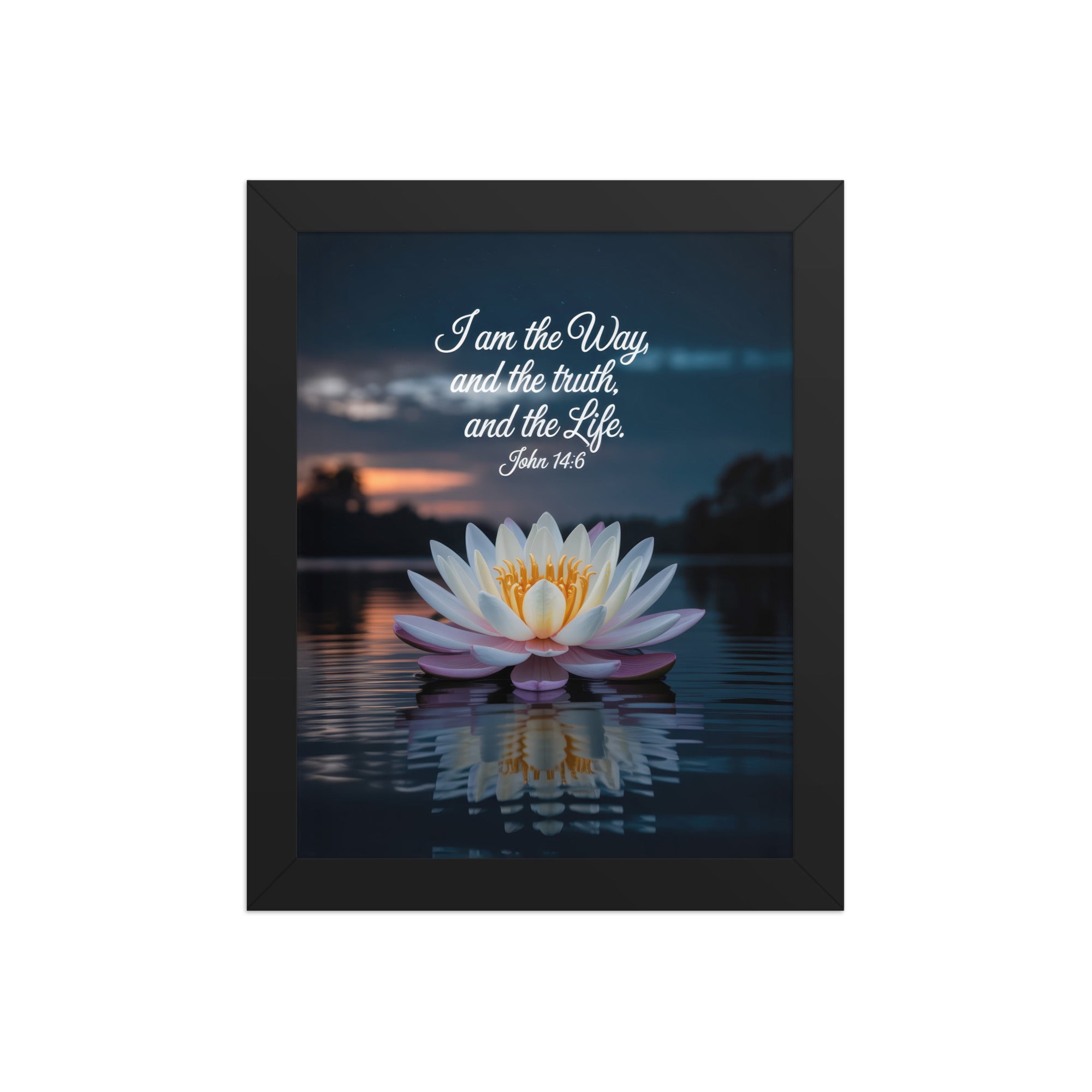 John 14:6 Bible Verse The Father Premium Luster Photo Paper Framed Poster Black 8″×10″