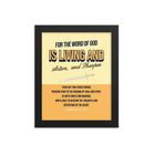 Heb 4:12 - Bible Verse, living and active Premium Luster Photo Paper Framed Poster