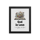 1 John 4:8 - Bible Verse, God is Love Premium Luster Photo Paper Framed Poster