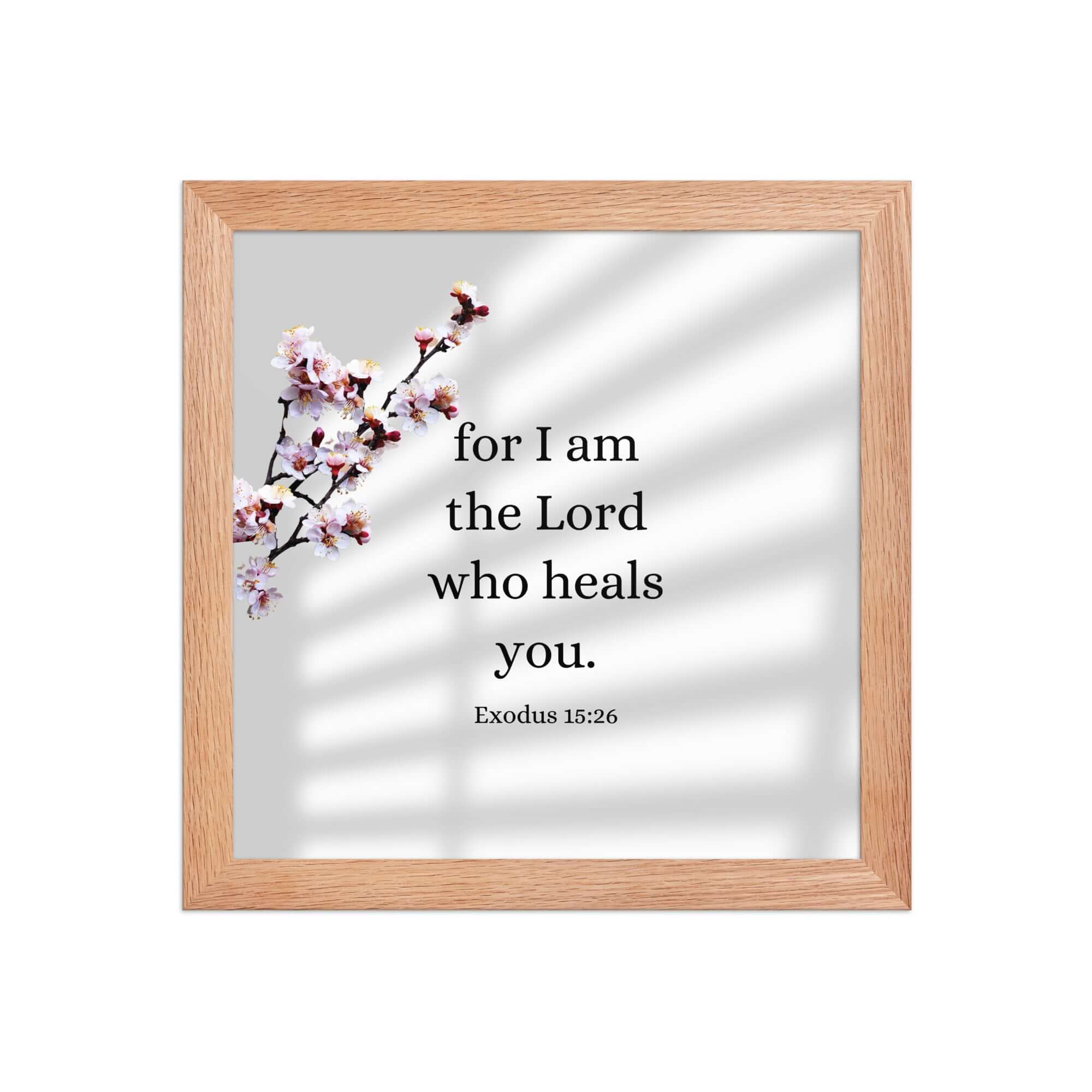 Exodus 15:26 Bible Verse, diligently listen Premium Luster Photo Paper Framed Poster