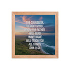 John 14:26 Bible Verse will teach Premium Luster Photo Paper Framed Poster Red Oak 10″×10″