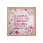 Romans 5:8 - Bible Verse, Christ Died for Us Premium Luster Photo Paper Framed Poster