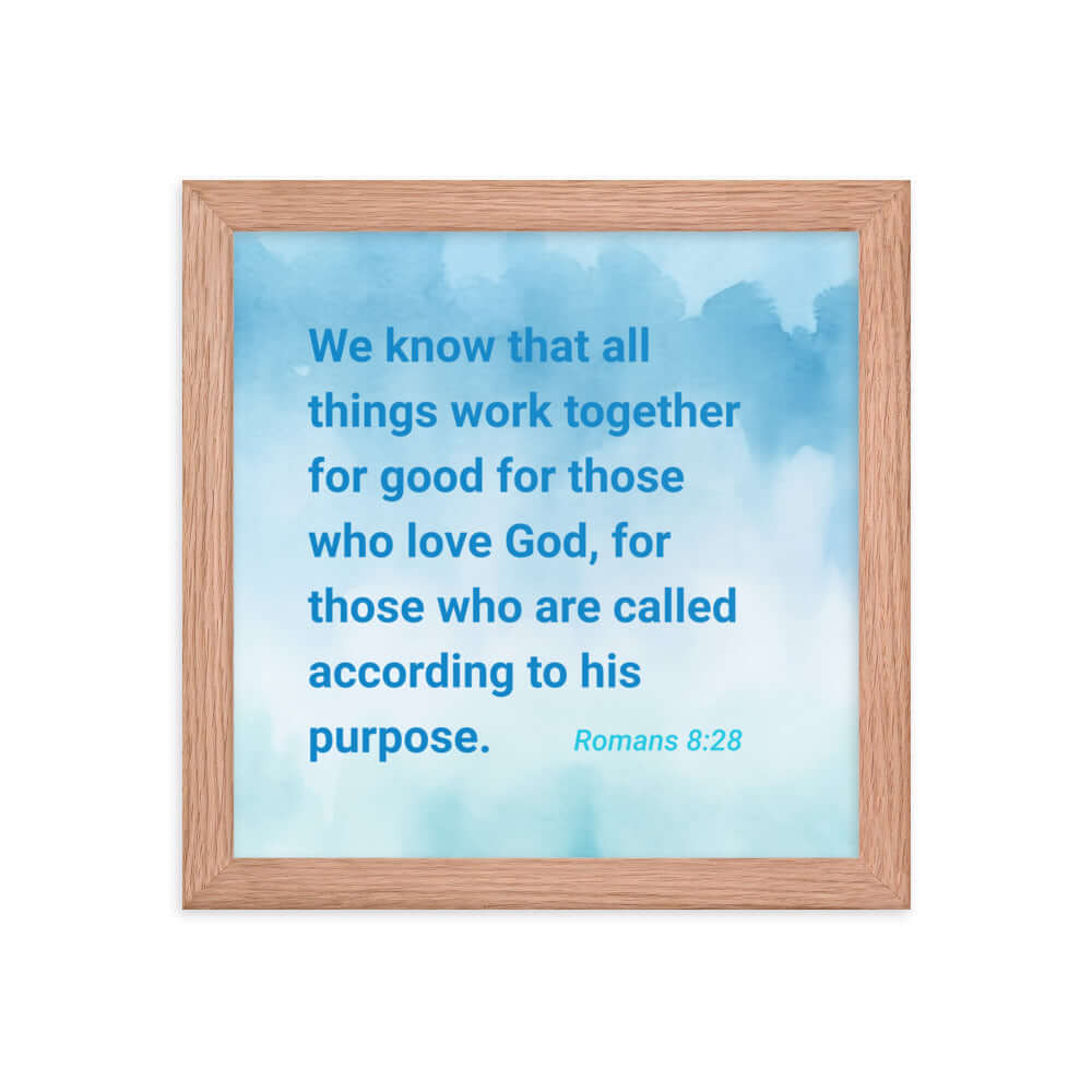 Rom 8:28 - Bible Verse, together for good Premium Luster Photo Paper Framed Poster