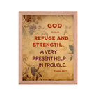 Psalm 46:1 - Bible Verse, God is Our Refuge Premium Luster Photo Paper Framed Poster