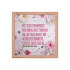 Romans 5:8 - Bible Verse, Christ Died for Us Premium Luster Photo Paper Framed Poster