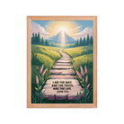 John 14:6 Bible Verse The Truth Premium Luster Photo Paper Framed Poster Red Oak 12″×16″
