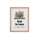 1 John 4:8 - Bible Verse, God is Love Premium Luster Photo Paper Framed Poster