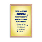 1 John 4:14 - Bible Verse, Savior of the world Premium Luster Photo Paper Framed Poster