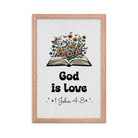 1 John 4:8 - Bible Verse, God is Love Premium Luster Photo Paper Framed Poster