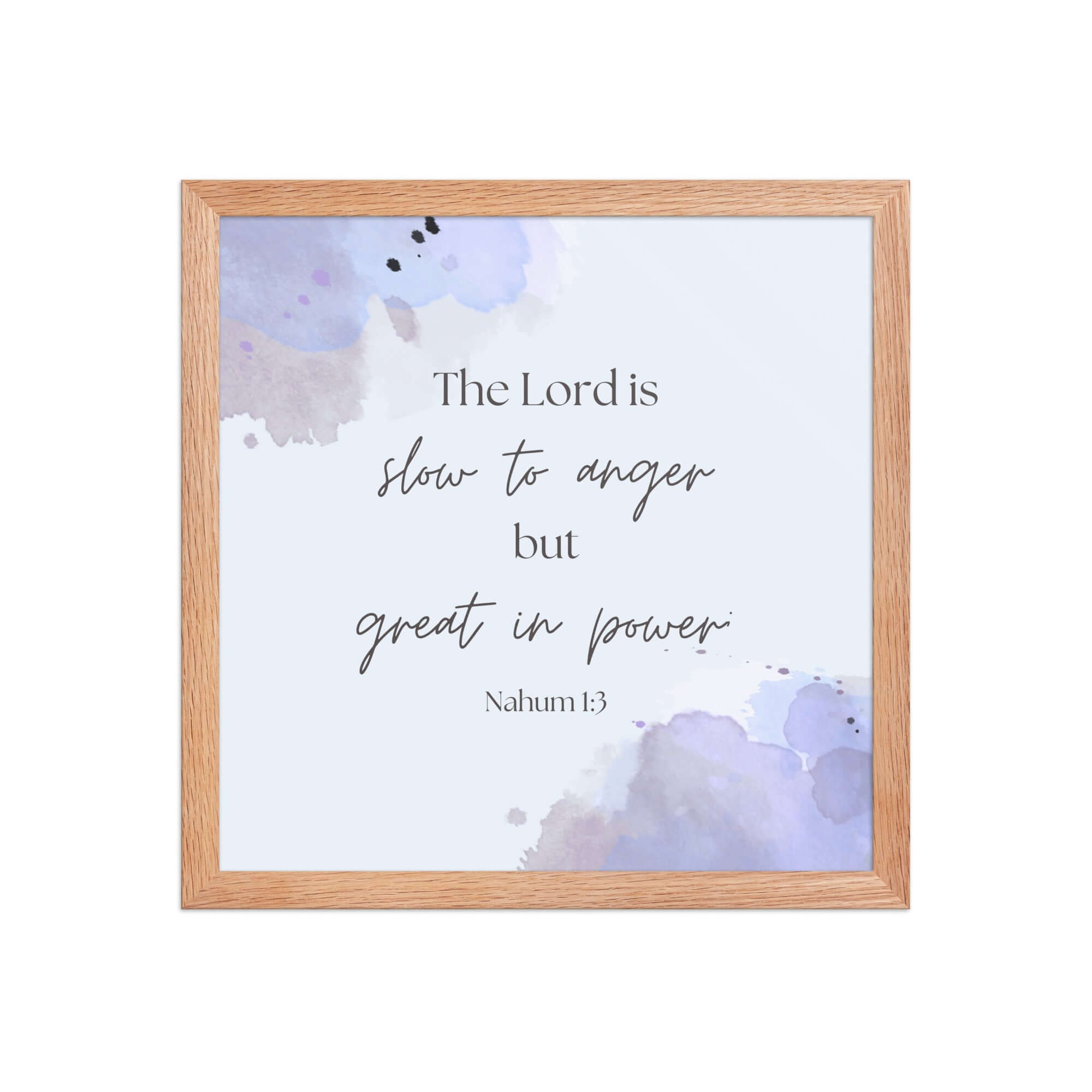 Nahum 1:3 Bible Verse, great in power Premium Luster Photo Paper Framed Poster