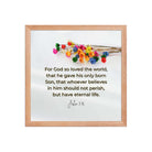 John 3:16 Bible Verse, He gave His Son Premium Luster Photo Paper Framed Poster