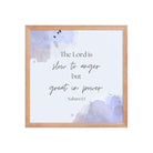 Nahum 1:3 Bible Verse, great in power Premium Luster Photo Paper Framed Poster