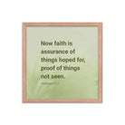 Heb 11:1 - Bible Verse, faith is assurance Premium Luster Photo Paper Framed Poster