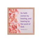 Romans 10:17 - Bible Verse, faith comes by Premium Luster Photo Paper Framed Poster