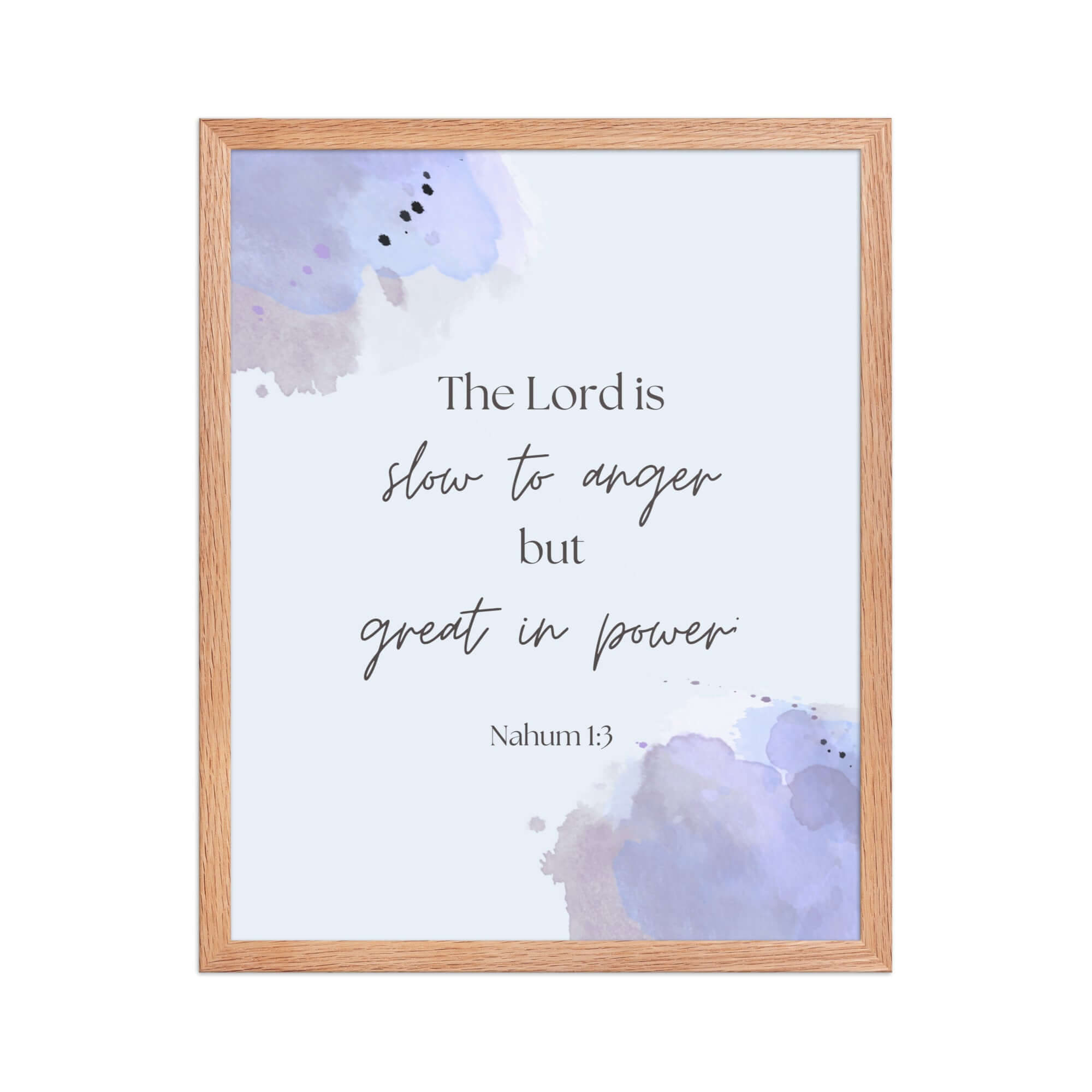 Nahum 1:3 Bible Verse, great in power Premium Luster Photo Paper Framed Poster