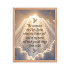 John 14:26 Bible Verse Counselor Premium Luster Photo Paper Framed Poster Red Oak 16″×20″