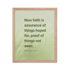 Heb 11:1 - Bible Verse, faith is assurance Premium Luster Photo Paper Framed Poster