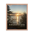 Psalm 46:10 Bible Verse, Sunset Glory Premium Luster Photo Paper Framed Poster