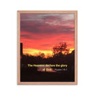 Psalm 19:1 Bible Verse, Sunset Glory Premium Luster Photo Paper Framed Poster