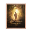 John 14:6 Bible Verse, Forest Image Premium Luster Photo Paper Framed Poster