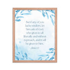 James 1:5 Bible Verse, lacks wisdom Premium Luster Photo Paper Framed Poster