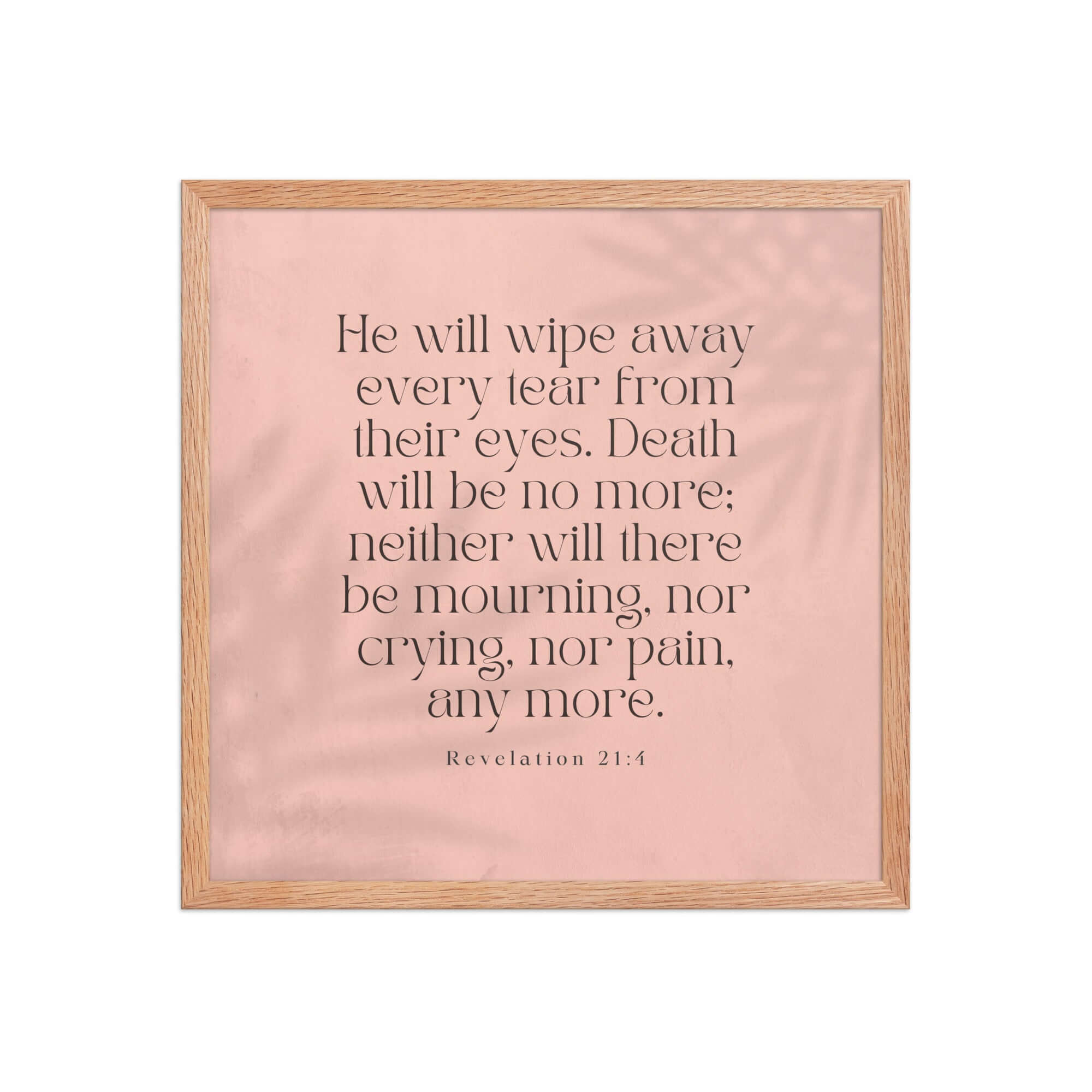 Revelation 21:4 Bible Verse, their eyes Premium Luster Photo Paper Framed Poster