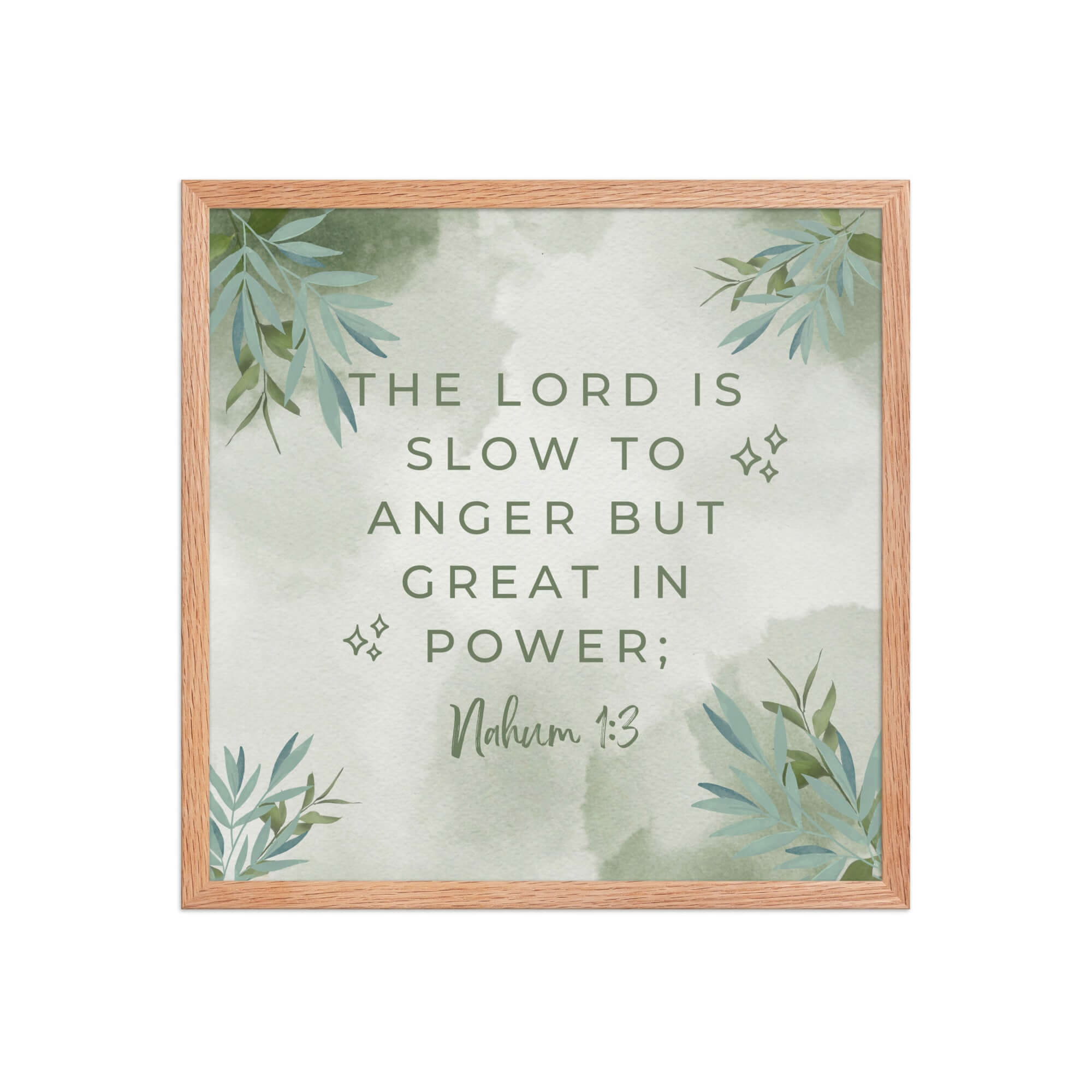 Nahum 1:3 Bible Verse, The Lord is slow Premium Luster Photo Paper Framed Poster