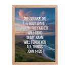 John 14:26 Bible Verse will teach Premium Luster Photo Paper Framed Poster Red Oak 18″×24″