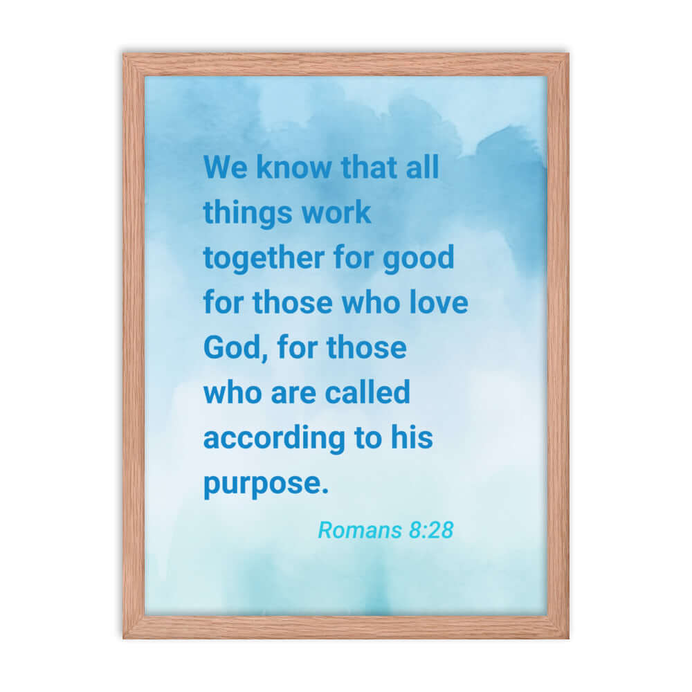 Rom 8:28 - Bible Verse, together for good Premium Luster Photo Paper Framed Poster